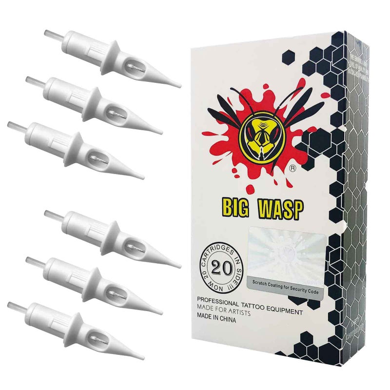 BIGWASP Professional 7RS Disposable Tattoo Needle Cartridge #12 Standard 7 Round Shader (1207RS) 20Pcs - Image 1